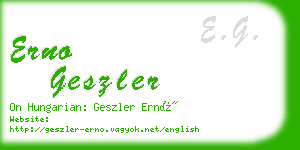 erno geszler business card